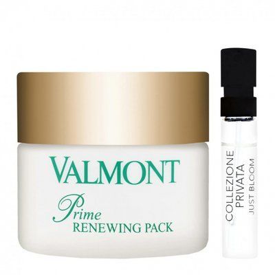 Крем-маска для шкіри обличчя та парфумована вода Valmont Prime Renewing Pack & Just Bloom sample 75mL