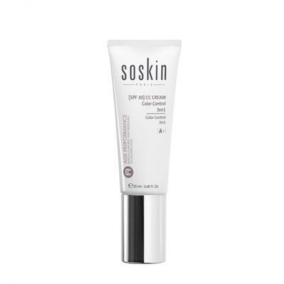 CC Крем 3 в 1 світло-бежевий Soskin CC CREAM Color Control 3 in 1 20mL